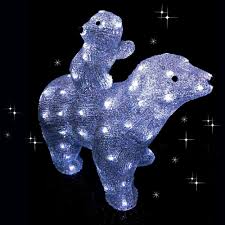 Raz imports polar bear figurine/christmas ornaments — set of 2 faux fur ornaments. Led Polar Bear And Cub Tj Hughes