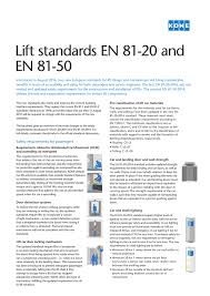 This product belongs to home , and you can find similar products at all categories , security & protection , access control , access control kits. Lift Standards En 81 20 And En 81 50