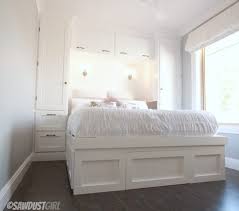 The pics make me want to make a little renovation at mine. Built In Wardrobes And Platform Storage Bed Sawdustgirl Com