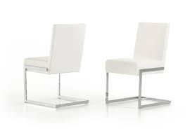 22 w mario dining chair modern contemporary white shag cushions wishbone frame. Batavia Modern White Leatherette Dining Chair Set Of 2