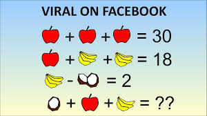 Viral Facebook Math Problem Stumping The Internet Coconut Plus Apple Plus Banana Math Riddles Math Maths Puzzles