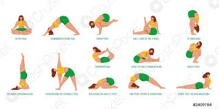 The mountain pose is generally the starting position for all standing yoga poses and the first pose in the sun salutation. Yoga Stellt Flache Vektor Illustrationen Set Causian Frauen Yoga Asanas Stock Vektorgrafi Crushpixel