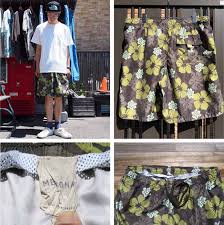 Usa Used Merona Merona Floral Design Swimming Shorts Short Pants United States Old Clothes
