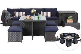 Phi Villa Outdoor Furniture Rattan Sectional Sofa Set With Cushions Outdoor Sofa Sets Patio Sofa Set Outdoor Sectional Furniture