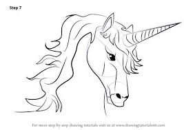 Learn How To Draw Unicorn Head Unicorns Step By Step Drawing Tutorials Unicorn Drawing Horse Head Drawing Unicorn Sketch