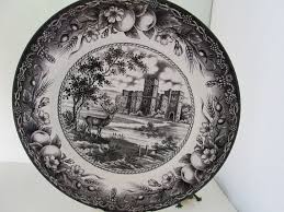 Black And White Dinner Plates Vintage Royal Stafford Dinner Plate Monarch Of The Castle Black Transferware English China Black And White Chin Royal Stafford Black Castle White Dinner Plates