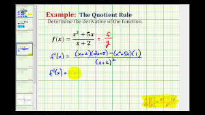 Definition and basic derivative rules the quotient rule. Ex 2 Determine A Derivative Using The Quotient Rule Youtube