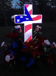 Solar American Flag Cross Cemetery Decorations Cross Wallpaper American Flag