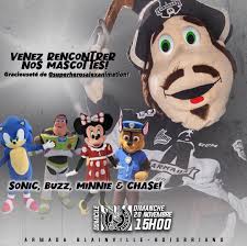 Venez voir les mascottes! 🫶 Ami-ral sera accompagné de Sonic, Buzz, Minnie,  Chase & Nez Rouge d'Opération Nez rouge cet après-midi 15h lors de  l'affrontement contre les @olympiquesgat! L'Armada tentera de remporter