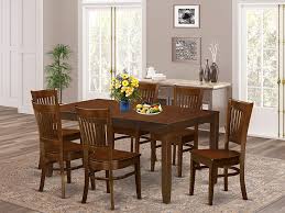 Up to 6 seats dining tables. Amazon Com 7 Pc Table With A 12 Leaf And 6 Wood Chairs In Espresso Table Chair Sets