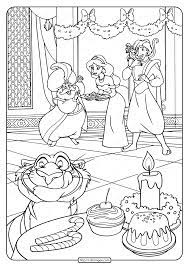 You may also look for a few pictures that related to aladdin coloring pages. Printable Sultan Aladdin And Jasmine Pdf Coloring Page