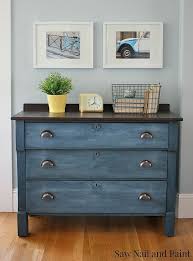 Upcycled Blue Chest Of Drawers Blue Furniture Repurposed Furniture Painted Furniture Colors