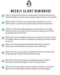 Weekly Client Reminders Is An Easy Pdf For You To Download And Use Any Way You Want You Can Schedule An Email To Go Out Doula Quotes Doula Bag Doula Business