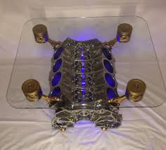 Super Chrome Engine Block Coffee Table V8 V10 V12 Furniture Boutique Car Furniture Automotive Furniture