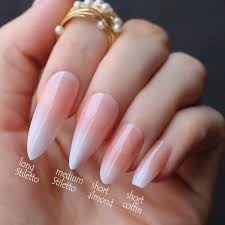 Nails #nails #acrylicnails #ombre #almondnails #stilettonails #frenchmanicure. Super Long Nude Ombre French Line Tips Shiny Fake Nails Stiletto Salon Glossy False Nail Medium Almond Art Coffin Nails Pink False Nails Aliexpress