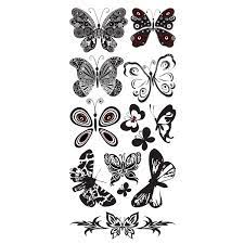 As you'll further see, this body part is very popular for butterfly tattoos. Amazon Com Supperb Temporary Tattoos Black White Butterflies Beauty