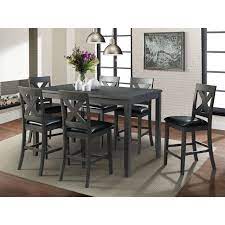 Its solid wood construction makes this dining said a great option for any family as it is safe and sturdy. Alex 7 Piece Counter Height Dining Room Set Grey By Elements Furniture Furniturepick