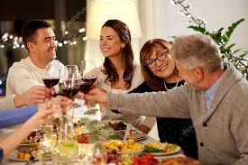 Happy young friends group having lunch at home. Happy Family Having Dinner Party At Home Stock Photo Affiliate Dinner Family Happy Party Ad Dinner Party Happy Family Dinner Party Drinks
