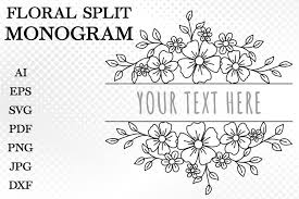 Free Free 143 Flower Split Monogram Svg SVG PNG EPS DXF File