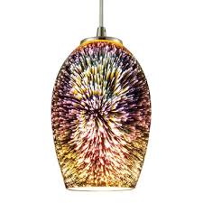 Hanging from a round canopy and an adjustable cord is a teardrop glass shade with metal accents in the finish of your choice. Colorful Pendant Lights Multicolor Pendant Lights Delmarfans Com
