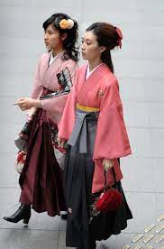 School Graduation Ceremony Tokyo Japan Hakama Skirt Over Kimono Japanese Outfits Japanese Traditional Dress Japan Fashion