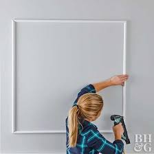 Wainscoting is, at it's most basic, a method of panelling a room. How To Install Wall Frame Molding Modern Wall Paneling Wall Decor Design Wall Paneling Diy