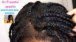 How tight braids can cause hair loss. Taking Down Knotless Box Braids 6 7 Weeks Of New Growth On 4c Hair Update Youtube