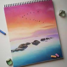 Kedua, setelah sketsa sudah jadi dan mantap untuk diwarnai. 14 Ide Soft Pastel Lukisan Seni Cat Air Sketsa