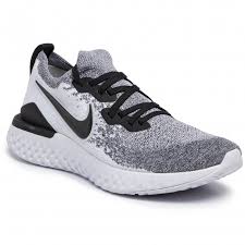 Nike epic react flyknit black and gery printing men's and women's size running shoes. Shoes Nike Epic React Flyknit 2 Bq8928 101 White Black Pure Platinum Indoor Running Shoes Sports Shoes Men S Shoes Efootwear Eu