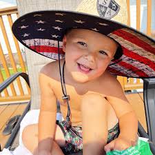 Oliver loves wearing dad's hat from @safishingco !