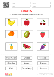 cut paste objects matching activity printable worksheets kidpid