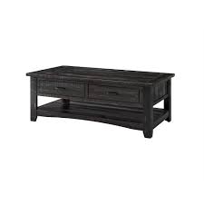 Its solid wood top provides a generous surface for placing your glasses, vases, fruits or ornaments on. Rustic Solid Wood 2 Drawer Coffee Table Antique Black Martin Svensson Home Target