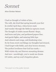 Sonnet Alice Dunbar Nelson Sonnets Rhyme Scheme Poems