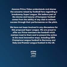 That's if you don't want the other prime benefits. Amazon Prime Video Sport On Twitter Amazon Prime Video Statement On The Proposed Super League