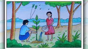 ~ ff for me, trees have always been the. How To Draw Scenery Of Tree Plantation Easy Memory Drawing Tree Plantation Drawing Youtube