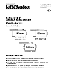 garage door opener user manual