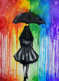 Painting Thinking How About A Crayon Drip Background And Then A Printable Silhouette Foreground Or The Watercolor D Umbrella Art Painting Crayons Artwork