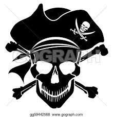 Pirate Skull Captain With Hat And Cross Bones Pirate Ship Illustration Skull Pictures Pirate Skull