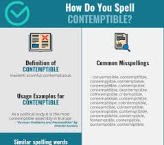 | meaning, pronunciation, translations and examples. Correct Spelling For Contemptible Infographic Spellchecker Net
