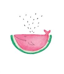 Watermelon Fish Wale Akvarell Illustration Drawing Watercolors Watercolor Art Art Drawings Watercolor Paintings