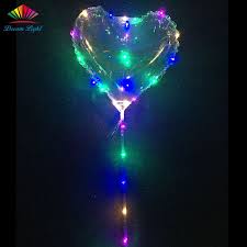 Heart Shaped Led Bobo Balloon For Valentine S Day And Wedding Heart Shaped Light Up Bobo Balloon Led Heart Bobo Balloon With Stick Light Up Heart Bobo Bal Hiasan