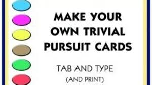 Oct 25, 2021 · when it comes to good ice breaker questions, nothing beats funny trivia questions. Make Your Own Trivial Pursuit Cards Hubpages