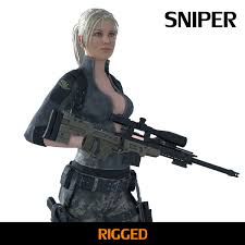 3d Model Female Sniper Sniper 3d Model Model