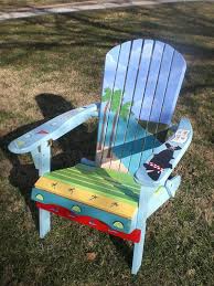 Hand Painted Adirondack Chair With An By Lelolaartisticdesign 175 00 Whimsical Painted Furniture Adirondack Chairs Painted Adirondack Chair