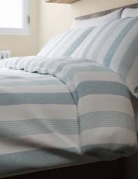 Set includes quilt cover and standard pillowcase/s. Hadley Pure Cotton Striped Bedding Set M S