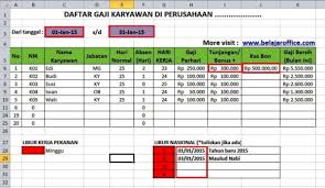 Download Format Menghitung Gaji Karyawan Rumus Excel Belajar Office