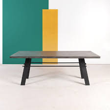Acheter des pieds de table design et ajouter un plateau. Table Design En Beton Cire Pieds Metal Made In France Opale 4 Pieds Com