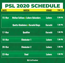 The first phase of the league will start on march 7 in karachi while the second phase will start on march 10 in lahore. Psl 2020 Fixtures Schedule Squads Broadcast Live Streaming Details