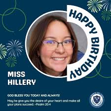 🎉 Happy Birthday to Miss Hillery, a CLCA team member who wears a variety  of hats! She can be found assisting scholars in lower elementary grades as  well as caring for some