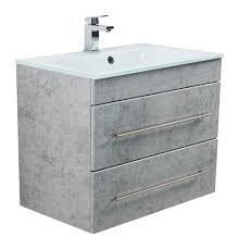 Bathroom vanity units uk is one of the most popular bathroom accessories in the uk. Bathroom Furniture Vitro 750 With Glass Basin Vanity Unit Concrete Grey Vanity Units With Single Wash Basins Bathroom Furniture Emotion 24 Co Uk